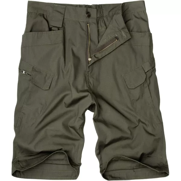Alimens &amp; Gentle Men's Cargo Short Elastic Waist Multi-Pocket Outdoor Military Tactical Shorts