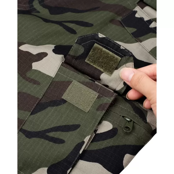 Alimens &amp; Gentle Men's Cargo Short Elastic Waist Multi-Pocket Outdoor Military Tactical Shorts
