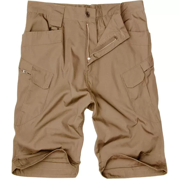 Alimens &amp; Gentle Men's Cargo Short Elastic Waist Multi-Pocket Outdoor Military Tactical Shorts