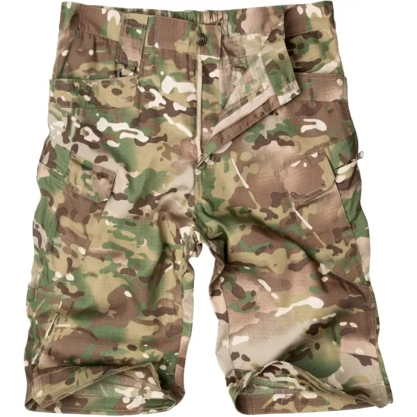 Alimens &amp; Gentle Men's Cargo Short Elastic Waist Multi-Pocket Outdoor Military Tactical Shorts
