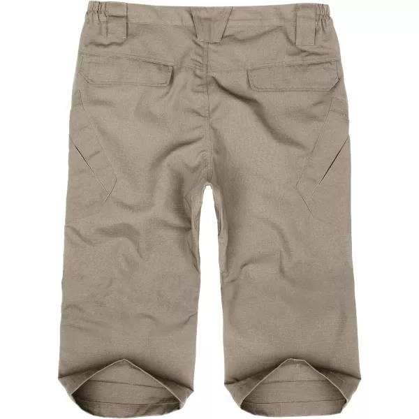 Alimens &amp; Gentle Men's Cargo Short Elastic Waist Multi-Pocket Outdoor Military Tactical Shorts