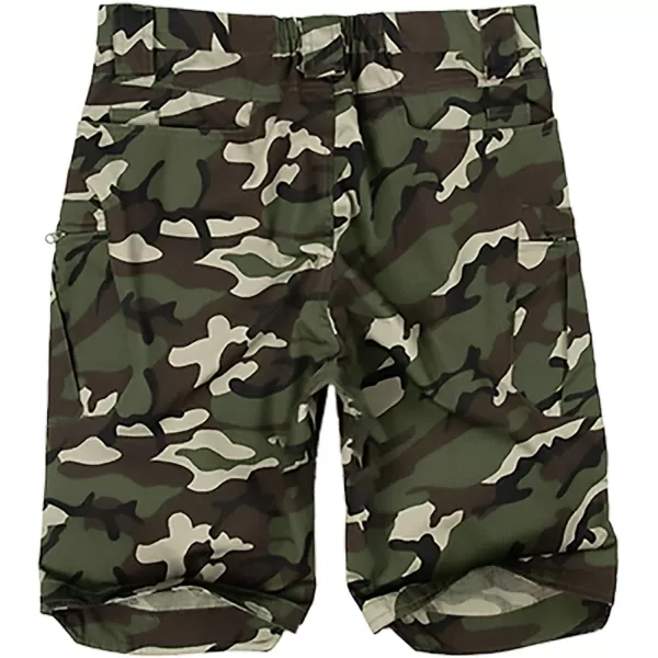 Alimens &amp; Gentle Men's Cargo Short Elastic Waist Multi-Pocket Outdoor Military Tactical Shorts