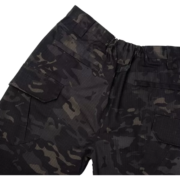 Alimens &amp; Gentle Men's Cargo Short Elastic Waist Multi-Pocket Outdoor Military Tactical Shorts