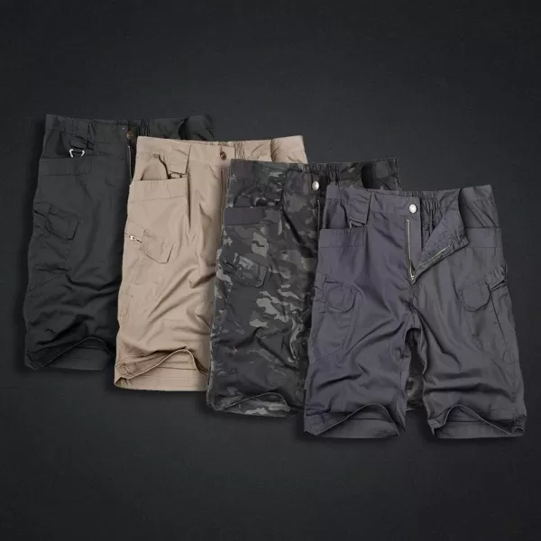 Alimens &amp; Gentle Men's Cargo Short Elastic Waist Multi-Pocket Outdoor Military Tactical Shorts