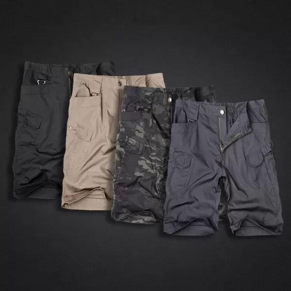 Alimens &amp; Gentle Men's Cargo Short Elastic Waist Multi-Pocket Outdoor Military Tactical Shorts