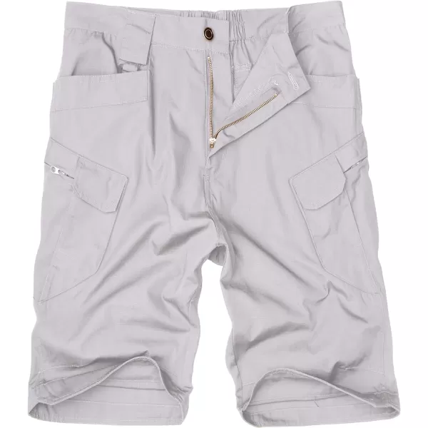 Alimens &amp; Gentle Men's Cargo Short Elastic Waist Multi-Pocket Outdoor Military Tactical Shorts