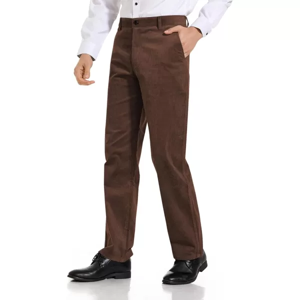 Alimens &amp; Gentle Men's Corduroy Pant Straight Fit Flat-Front Casual Chino Pants