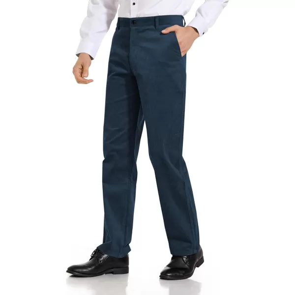 Alimens &amp; Gentle Men's Corduroy Pant Straight Fit Flat-Front Casual Chino Pants