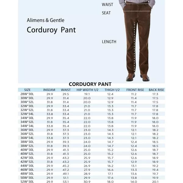 Alimens &amp; Gentle Men's Corduroy Pant Straight Fit Flat-Front Casual Chino Pants