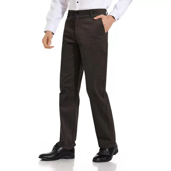 Alimens &amp; Gentle Men's Corduroy Pant Straight Fit Flat-Front Casual Chino Pants