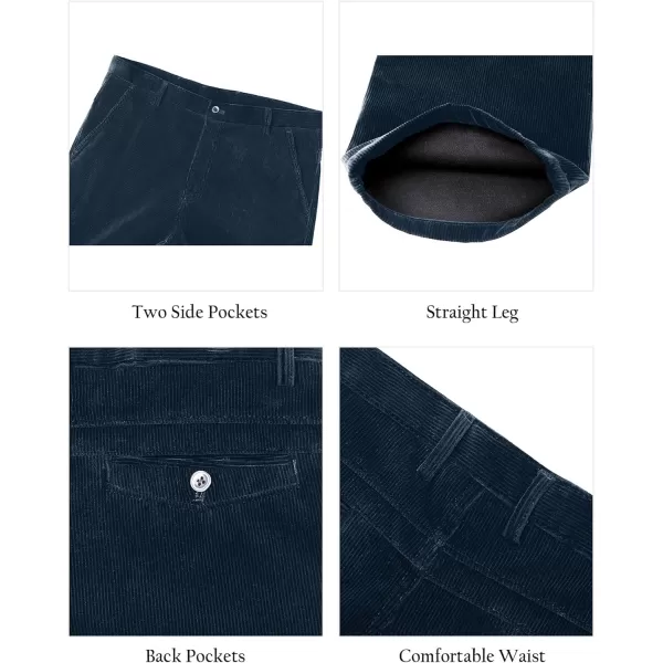 Alimens &amp; Gentle Men's Corduroy Pant Straight Fit Flat-Front Casual Chino Pants