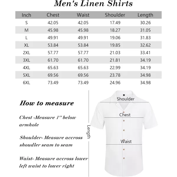 Alimens &amp; Gentle Mens Linen Shirts Short Sleeve Button Down Shirts Cotton Summer Beach Cuban Shirts Vacation Hawaiian Shirts