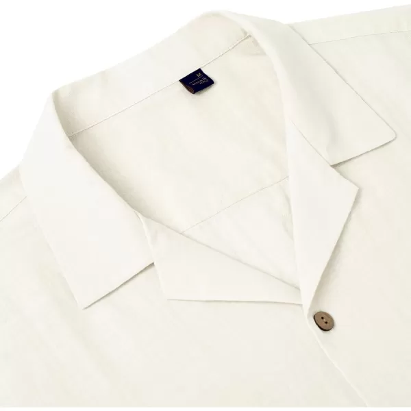 Alimens &amp; Gentle Mens Linen Shirts Short Sleeve Button Down Shirts Cotton Summer Beach Cuban Shirts Vacation Hawaiian Shirts