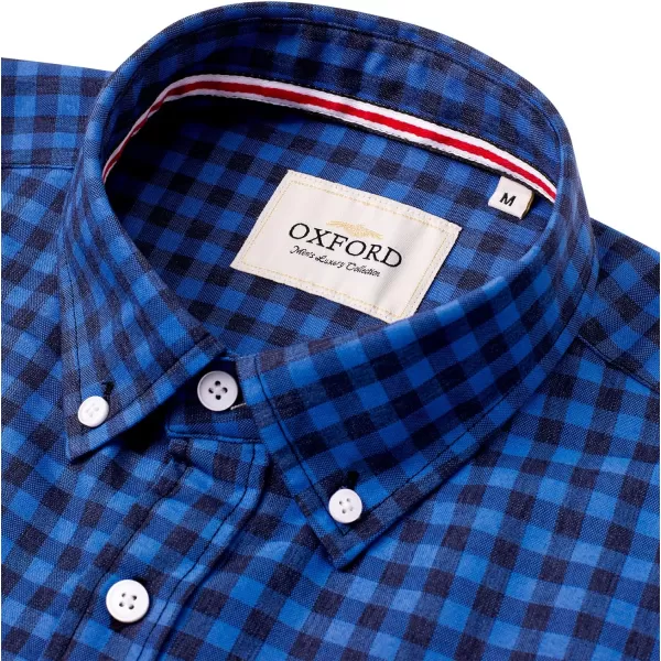 Alimens &amp; Gentle Mens Solid Oxford Shirt Long Sleeve Button Down Shirts with Pocket