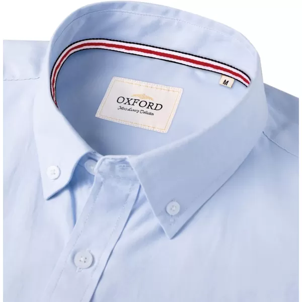 Alimens &amp; Gentle Mens Solid Oxford Shirt Long Sleeve Button Down Shirts with Pocket