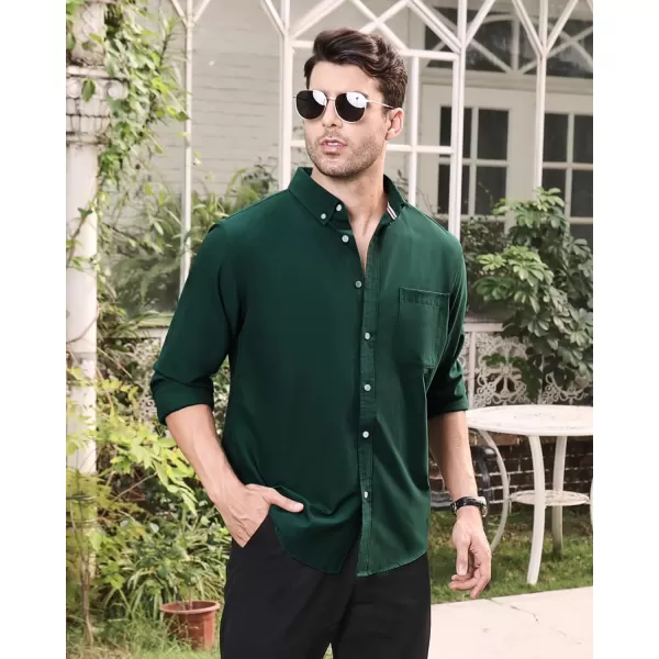 Alimens &amp; Gentle Mens Solid Oxford Shirt Long Sleeve Button Down Shirts with Pocket