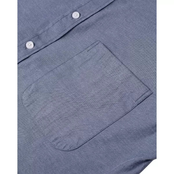Alimens &amp; Gentle Mens Solid Oxford Shirt Long Sleeve Button Down Shirts with Pocket