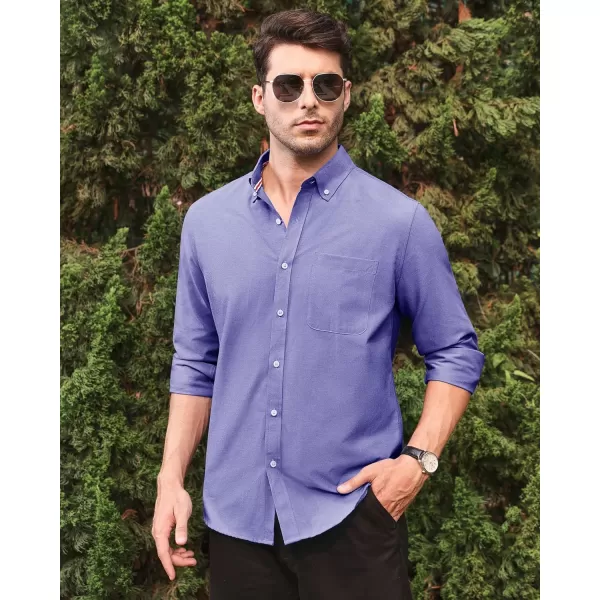Alimens &amp; Gentle Mens Solid Oxford Shirt Long Sleeve Button Down Shirts with Pocket