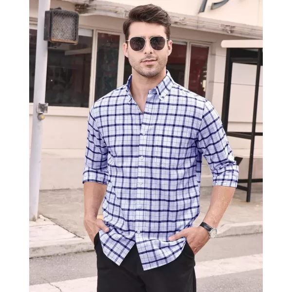 Alimens &amp; Gentle Mens Solid Oxford Shirt Long Sleeve Button Down Shirts with Pocket