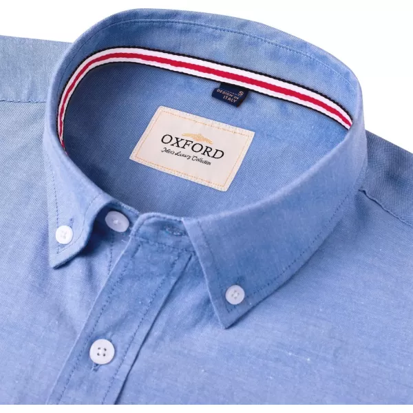 Alimens &amp; Gentle Mens Solid Oxford Shirt Long Sleeve Button Down Shirts with Pocket