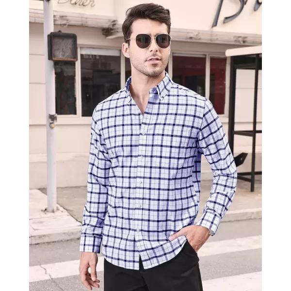 Alimens &amp; Gentle Mens Solid Oxford Shirt Long Sleeve Button Down Shirts with Pocket
