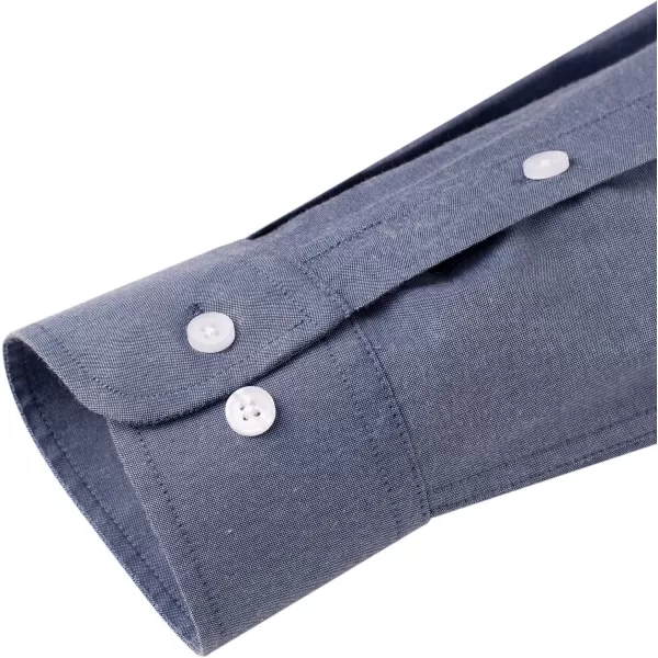 Alimens &amp; Gentle Mens Solid Oxford Shirt Long Sleeve Button Down Shirts with Pocket