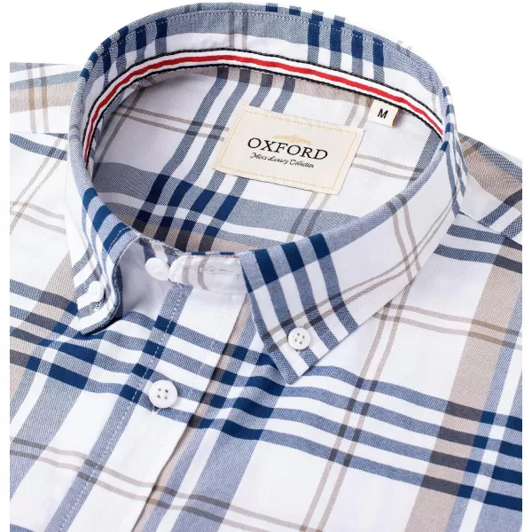 Alimens &amp; Gentle Mens Solid Oxford Shirt Long Sleeve Button Down Shirts with Pocket