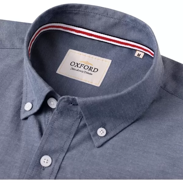 Alimens &amp; Gentle Mens Solid Oxford Shirt Long Sleeve Button Down Shirts with Pocket
