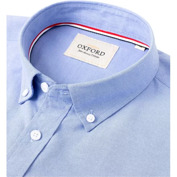 Alimens &amp; Gentle Mens Solid Oxford Shirt Long Sleeve Button Down Shirts with Pocket
