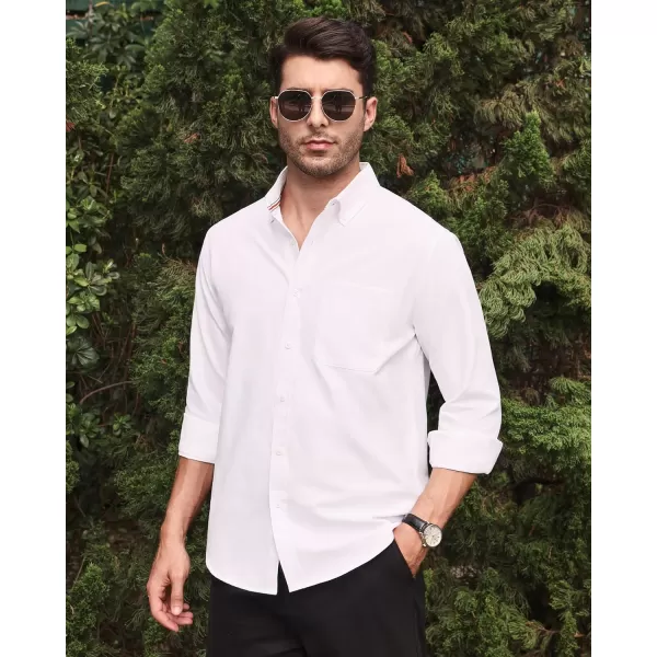 Alimens &amp; Gentle Mens Solid Oxford Shirt Long Sleeve Button Down Shirts with Pocket