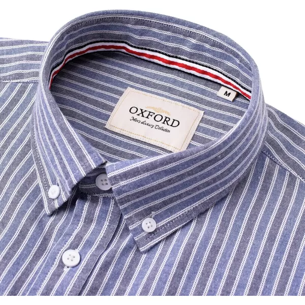 Alimens &amp; Gentle Mens Solid Oxford Shirt Long Sleeve Button Down Shirts with Pocket