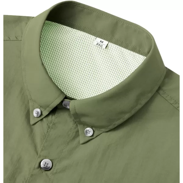 Alimens &amp; Gentle Short Sleeve Fishing Shirt Wicking Fabric Sun Protection Casual Button Down Shirts