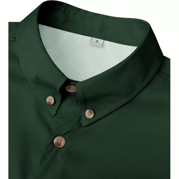 Alimens &amp; Gentle Short Sleeve Fishing Shirt Wicking Fabric Sun Protection Casual Button Down Shirts