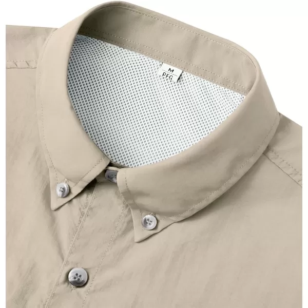Alimens &amp; Gentle Short Sleeve Fishing Shirt Wicking Fabric Sun Protection Casual Button Down Shirts