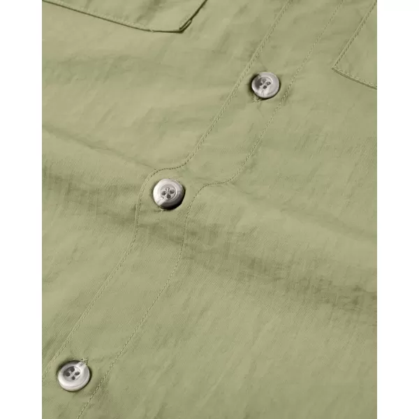 Alimens &amp; Gentle Short Sleeve Fishing Shirt Wicking Fabric Sun Protection Casual Button Down Shirts