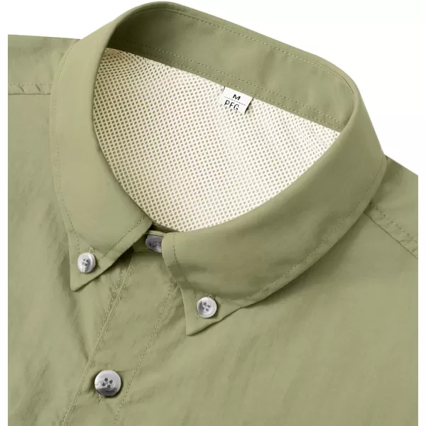 Alimens &amp; Gentle Short Sleeve Fishing Shirt Wicking Fabric Sun Protection Casual Button Down Shirts