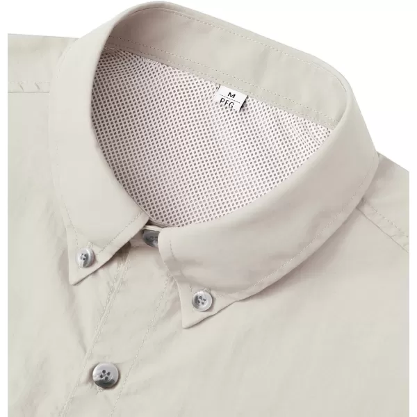 Alimens &amp; Gentle Short Sleeve Fishing Shirt Wicking Fabric Sun Protection Casual Button Down Shirts