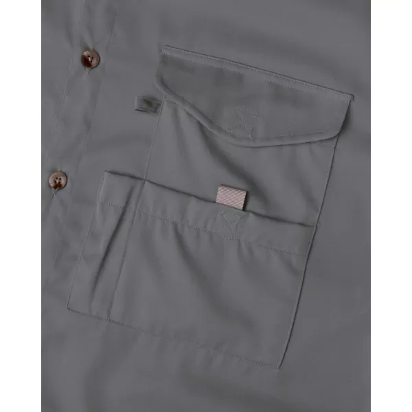 Alimens &amp; Gentle Short Sleeve Fishing Shirt Wicking Fabric Sun Protection Casual Button Down Shirts