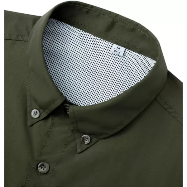 Alimens &amp; Gentle Short Sleeve Fishing Shirt Wicking Fabric Sun Protection Casual Button Down Shirts