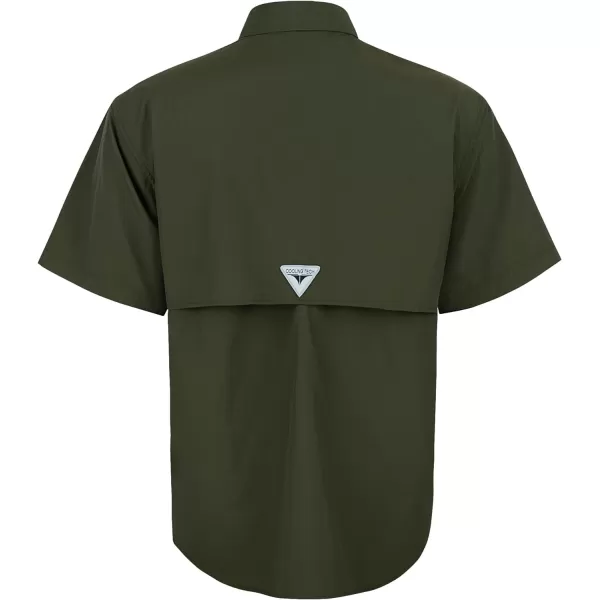 Alimens &amp; Gentle Short Sleeve Fishing Shirt Wicking Fabric Sun Protection Casual Button Down Shirts