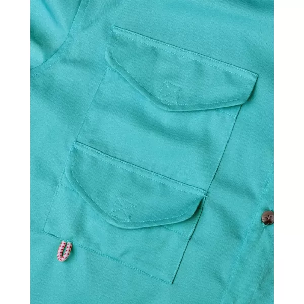 Alimens &amp; Gentle Short Sleeve Fishing Shirt Wicking Fabric Sun Protection Casual Button Down Shirts