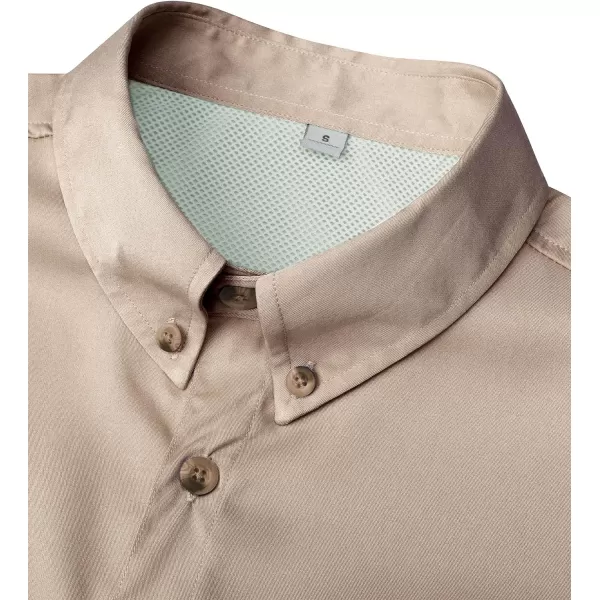 Alimens &amp; Gentle Short Sleeve Fishing Shirt Wicking Fabric Sun Protection Casual Button Down Shirts
