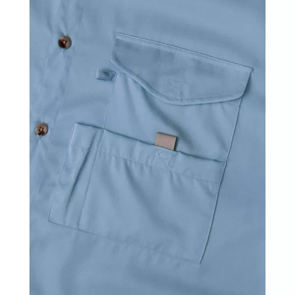 Alimens &amp; Gentle Short Sleeve Fishing Shirt Wicking Fabric Sun Protection Casual Button Down Shirts