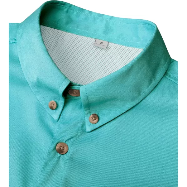 Alimens &amp; Gentle Short Sleeve Fishing Shirt Wicking Fabric Sun Protection Casual Button Down Shirts