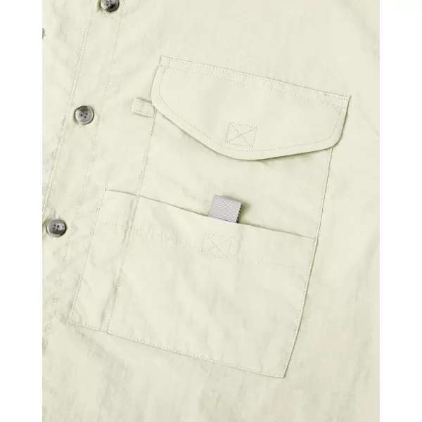 Alimens &amp; Gentle Short Sleeve Fishing Shirt Wicking Fabric Sun Protection Casual Button Down Shirts