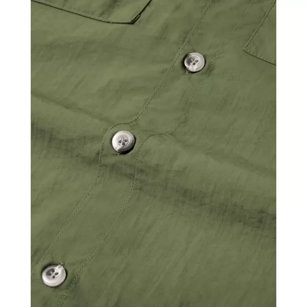 Alimens &amp; Gentle Short Sleeve Fishing Shirt Wicking Fabric Sun Protection Casual Button Down Shirts