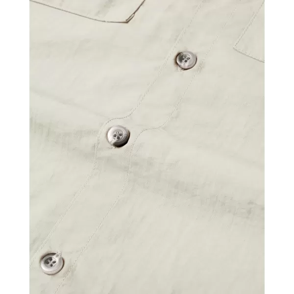 Alimens &amp; Gentle Short Sleeve Fishing Shirt Wicking Fabric Sun Protection Casual Button Down Shirts