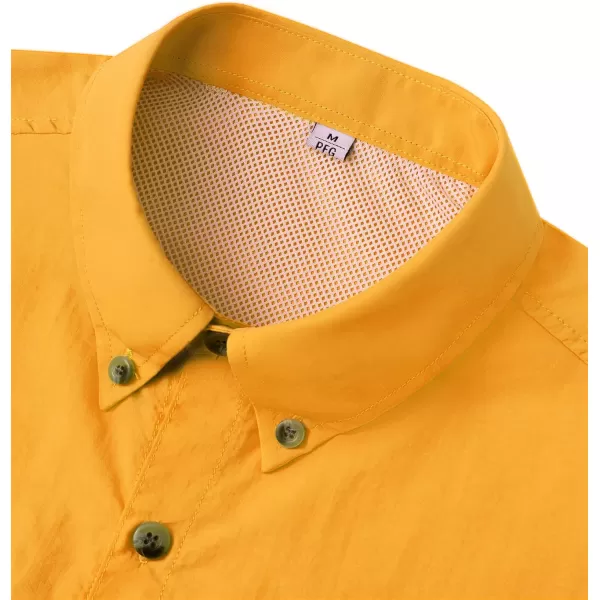 Alimens &amp; Gentle Short Sleeve Fishing Shirt Wicking Fabric Sun Protection Casual Button Down Shirts