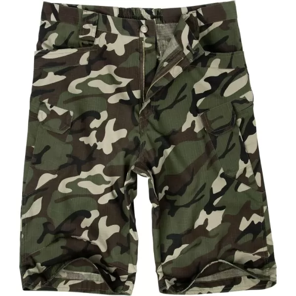 Alimens &amp; Gentle Men's Cargo Short Elastic Waist Multi-Pocket Outdoor Military Tactical Shorts