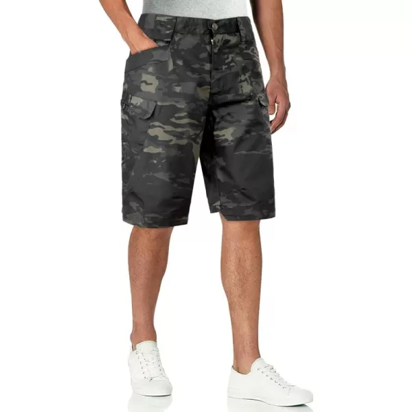 Alimens &amp; Gentle Men's Cargo Short Elastic Waist Multi-Pocket Outdoor Military Tactical Shorts